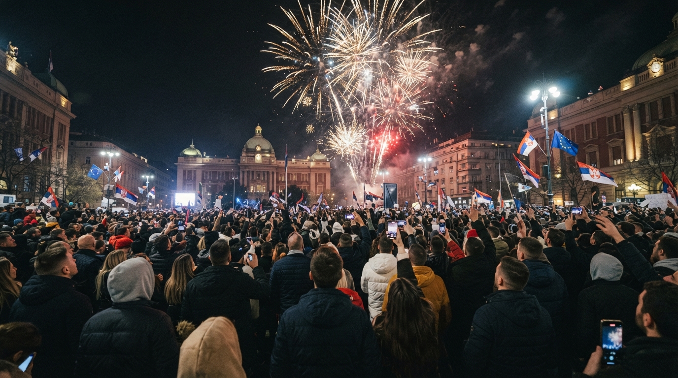 Вучиќ го призна поразот: Студентската листа води со 135 до 140 мандати од 250, СНС околу 105